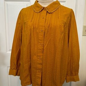 LC Lauren Conrad Golden Button-Up Blouse